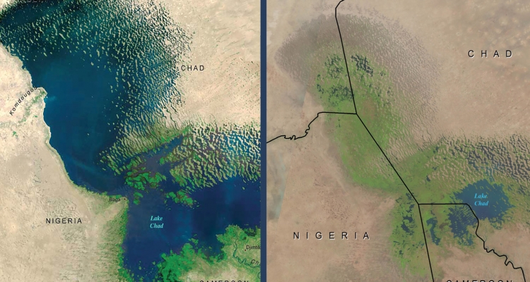 Lake Chad comparison 1972 and 2018