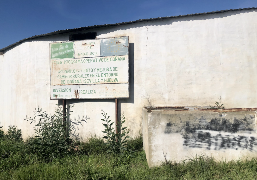 Un viejo cartel en la zona del Estero Domingo Rubio.